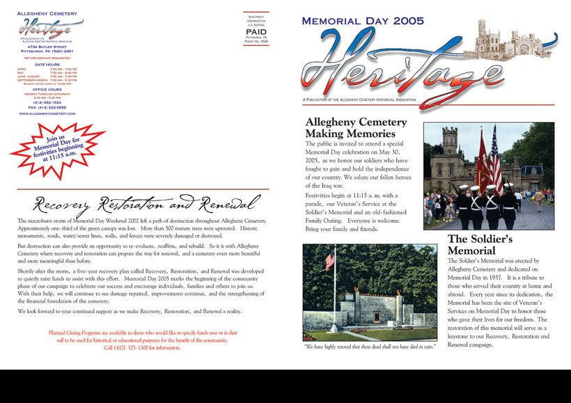 Allegheny Cemetery - Heritage Newsletter 2005